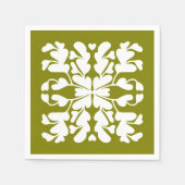 Olijfgroen deco servet (Voorkant)