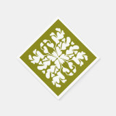 Olijfgroen deco servet (Hoek)