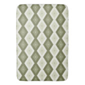 Olijfgroen diamantpatroon badmat (Voorkant Verticaal)