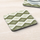 Olijfgroen diamantpatroon bier onderzetter (Linkerzijde)