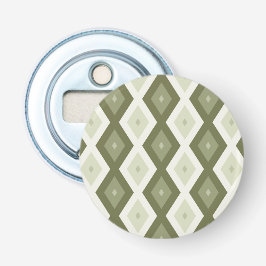 Olijfgroen diamantpatroon button flesopener