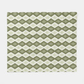 Olijfgroen diamantpatroon fleece deken (Voorkant (Horizontaal))