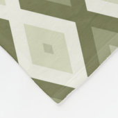 Olijfgroen diamantpatroon fleece deken (Hoek)