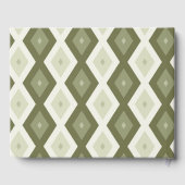 Olijfgroen diamantpatroon gastenboek (Achterkant)