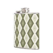 Olijfgroen diamantpatroon heupfles (Links)