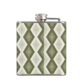 Olijfgroen diamantpatroon heupfles (Achterkant)