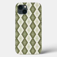 Olijfgroen diamantpatroon Hoesje-Mate iPhone case