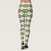 Olijfgroen diamantpatroon leggings (Achterkant)