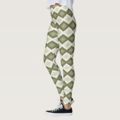 Olijfgroen diamantpatroon leggings (Links)