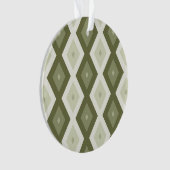 Olijfgroen diamantpatroon ornament (voorkant)