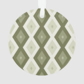 Olijfgroen diamantpatroon ornament (achterkant)