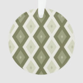 Olijfgroen diamantpatroon ornament (voorkant)