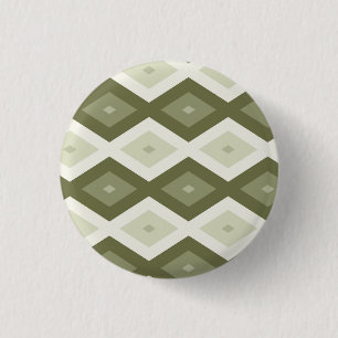 Olijfgroen diamantpatroon ronde button 3,2 cm