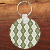 Olijfgroen diamantpatroon sleutelhanger (Voorkant)