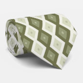 Olijfgroen diamantpatroon stropdas (Opgerold)