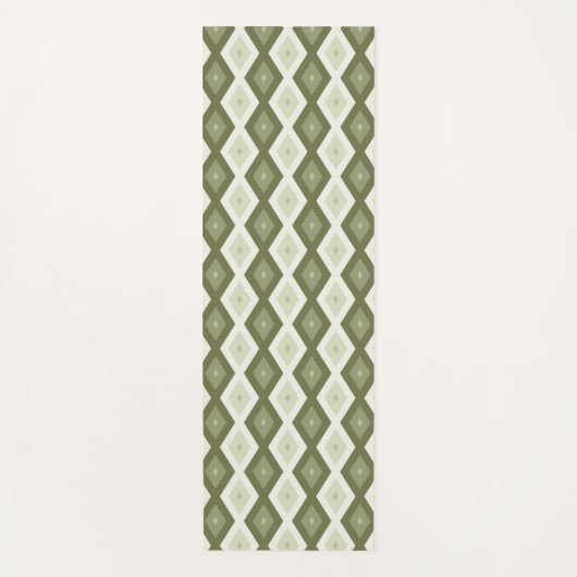 Olijfgroen diamantpatroon yogamat (Voorkant)