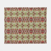 Olijfgroen Donkerrood Sinaasappel Oker Bruin Triba Fleece Deken (Voorkant (Horizontaal))
