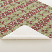 Olijfgroen Donkerrood Sinaasappel Oker Bruin Triba Sherpa Deken (3/4)