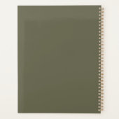 Olijfgroen Eenvoudig Elegant Modern Monogram Planner (Achterkant)