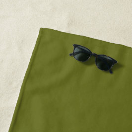 Olijfgroen effen kleur strandlaken