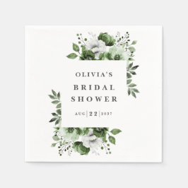 Olijfgroen Elegant Country Floral Vrijgezellenfees Servet