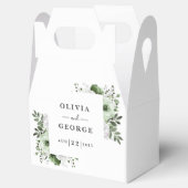 Olijfgroen Elegant Country Floral Wedding Bedankdoosjes (Geopend)