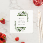 Olijfgroen Elegant Country Floral Wedding Servet (Insitu)