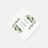 Olijfgroen Elegant Country Floral Wedding Servet (Hoek)