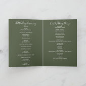 Olijfgroen Elegant Huwelijk met Handtekening Schri Programma (Binnen)