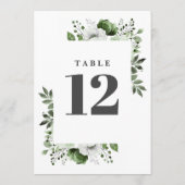Olijfgroen Elegant Land Bloemen Tafelnummer (Achterkant)