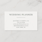 Olijfgroen Elegant Minimalistisch Monogram Visitekaartje (Achterkant)