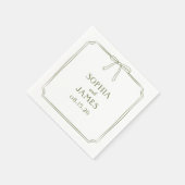 Olijfgroen Elegant Whimsical Eenvoudige Boog Bruil Servet (Hoek)