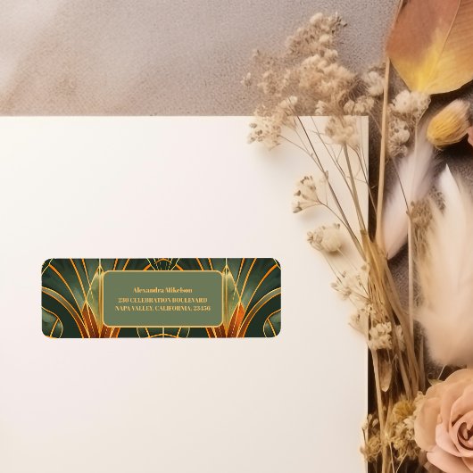 Olijfgroen Elegante Bruid Etiket
