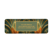 Olijfgroen Elegante Bruid Etiket (Voorkant)