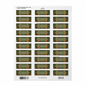 Olijfgroen Elegante Bruid Etiket (Full Sheet)