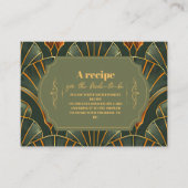 Olijfgroen Elegante   Bruid Informatiekaartje (Voorkant)