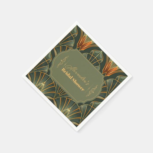 Olijfgroen Elegante Bruid Servet (Hoek)