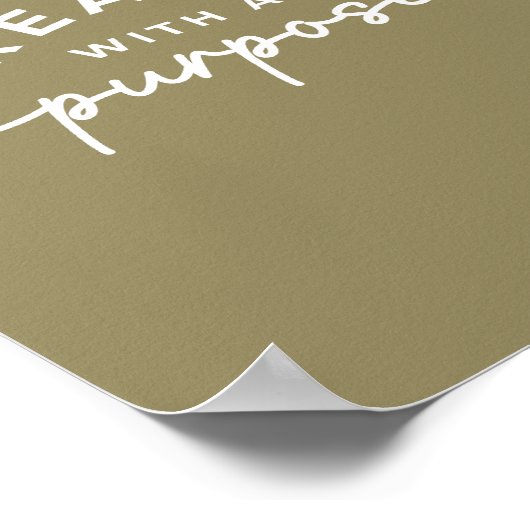 Olijfgroen Elegante Christelijke Quote Poster (Hoek)