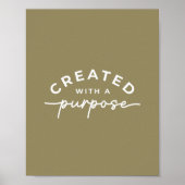 Olijfgroen Elegante Christelijke Quote Poster (Voorkant)