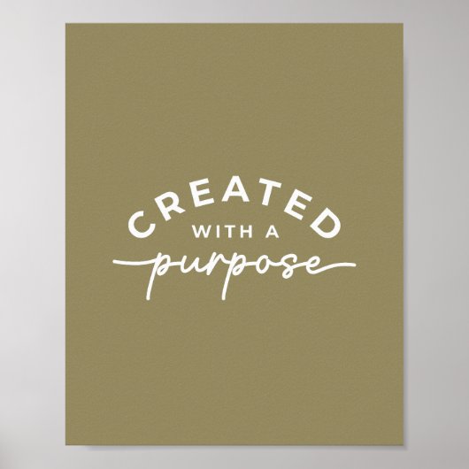 Olijfgroen Elegante Christelijke Quote Poster (Voorkant)