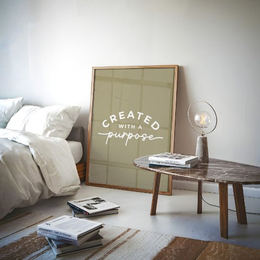 Olijfgroen Elegante Christelijke Quote Poster