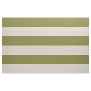Olijfgroen en beige brede strepen grootschalige stof