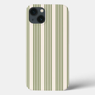 Olijfgroen en beige vijf strepen patroon Case-Mate iPhone case