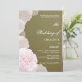 Olijfgroen en bleekroze pony Weddenschap Kaart (Staand voorkant)