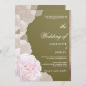 Olijfgroen en bleekroze pony Weddenschap Kaart (Voorkant / Achterkant)