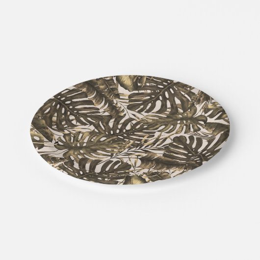 Olijfgroen- en crèmekleurige olifantenbruiloft papieren bordje (Gekanteld)