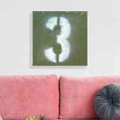 Olijfgroen en drie canvas afdruk (Insitu (Woonkamer))