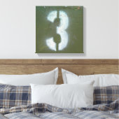 Olijfgroen en drie canvas afdruk (Insitu (Slaapkamer))