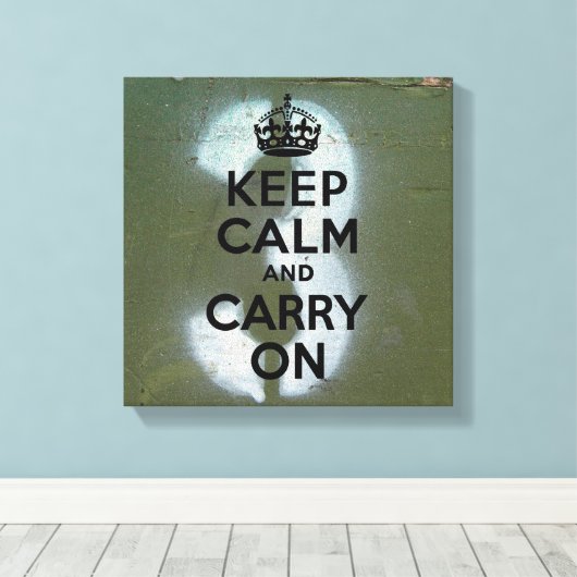 Olijfgroen en drie, kalm houden canvas afdruk (Insitu (Houten vloer))