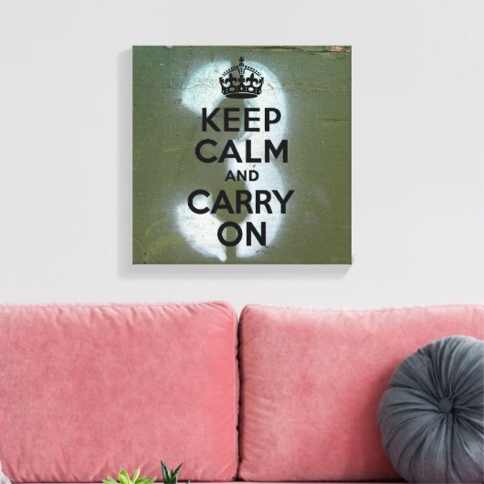 Olijfgroen en drie, kalm houden canvas afdruk (Insitu (Woonkamer))